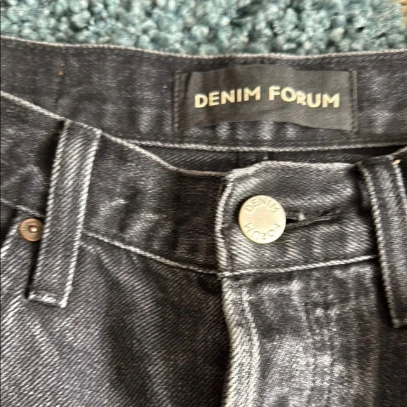 Denim Forum Black Farrah High-Rise Wide Leg - Picture 2 of 6